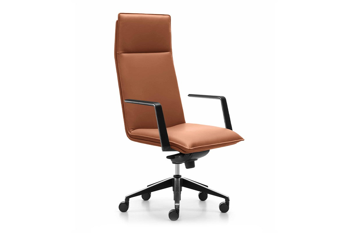 Sonic Vantage Executive Chair - High Back-tan leather  