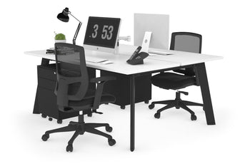 - Switch - 2 Person Workstation Black Frame [1400L x 700W] - 1