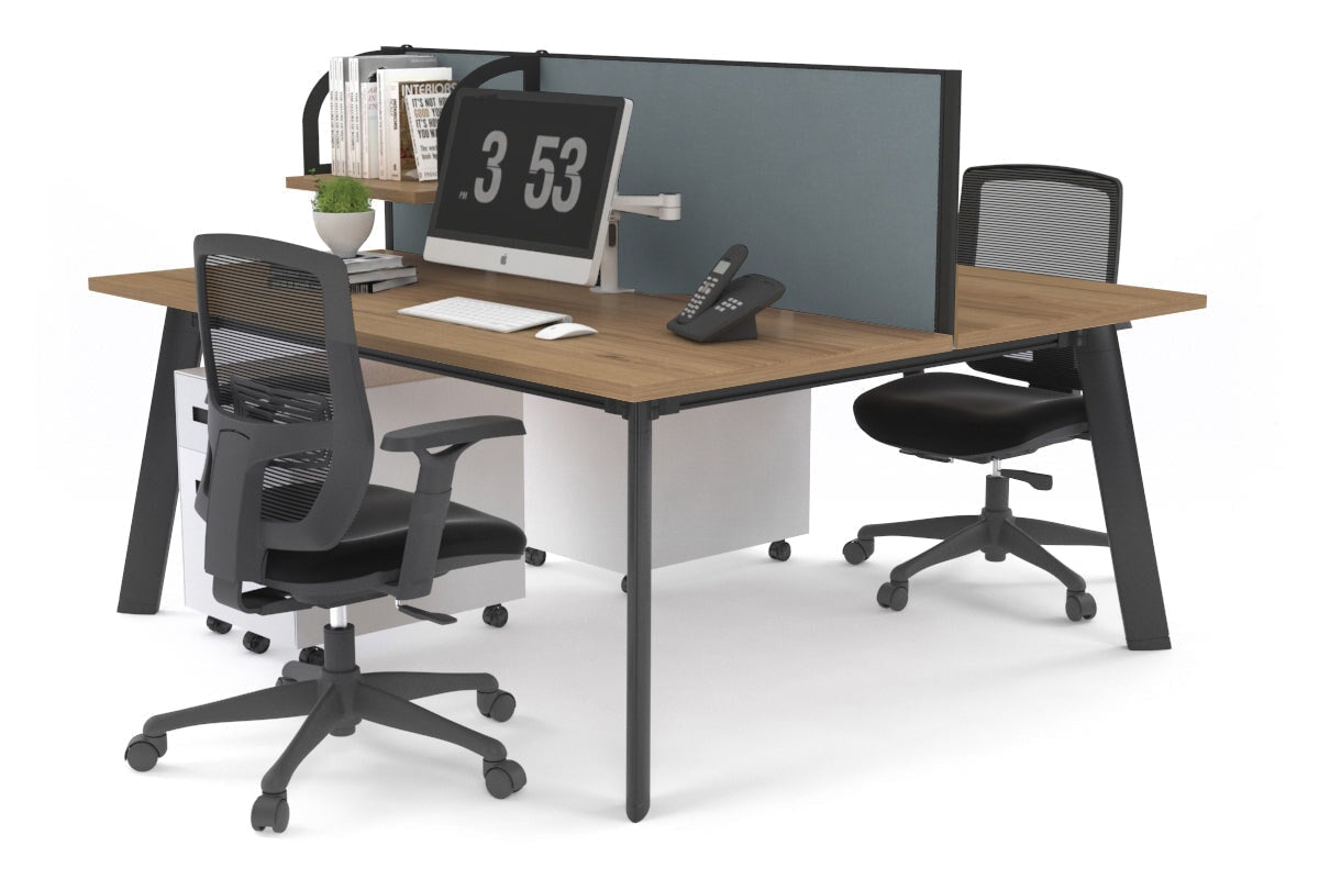 Switch - 2 Person Workstation Black Frame [1600L x 700W] Jasonl salvage oak cool grey (500H x 1600W) 