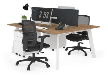 Switch - 2 Person Workstation White Frame [1200L x 700W] Jasonl salvage oak grey echo perspex (400H x 800W) 