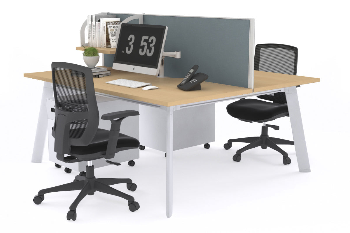 Switch - 2 Person Workstation White Frame [1200L x 800W with Cable Scallop] Jasonl maple cool grey (500H x 1200W) 
