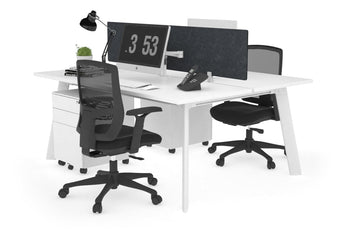  - Switch - 2 Person Workstation White Frame [1400L x 700W] - 1