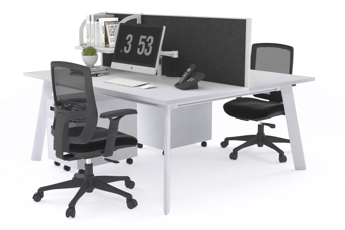 Switch - 2 Person Workstation White Frame [1400L x 800W with Cable Scallop] Jasonl white moody charcoal (500H x 1400W) 