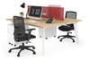 Switch - 2 Person Workstation White Frame [1400L x 800W with Cable Scallop] - Thumbnail 15 