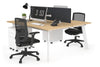 Switch - 2 Person Workstation White Frame [1400L x 800W with Cable Scallop] - Thumbnail 19 