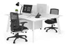 Switch - 2 Person Workstation White Frame [1400L x 800W with Cable Scallop] - Thumbnail 5 