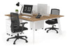 Switch - 2 Person Workstation White Frame [1400L x 800W with Cable Scallop] - Thumbnail 29 