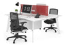Switch - 2 Person Workstation White Frame [1400L x 800W with Cable Scallop] - Thumbnail 2 