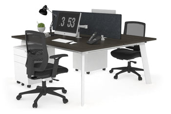  - Switch - 2 Person Workstation White Frame [1800L x 800W with Cable Scallop] - 1