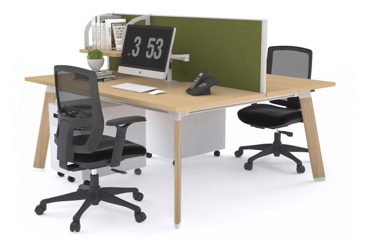 Switch - 2 Person Workstation Wood Imprint Frame [1200L x 800W with Cable Scallop] Jasonl maple green moss (500H x 1200W) 