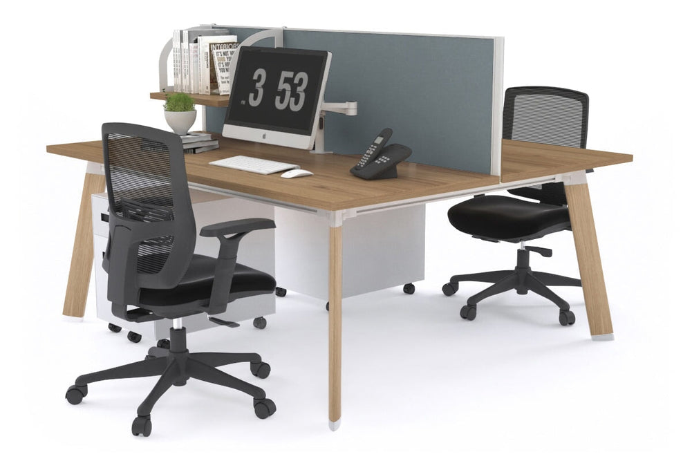 Switch - 2 Person Workstation Wood Imprint Frame [1200L x 800W with Cable Scallop]-salvage oak cool grey (500H x 1200W) 