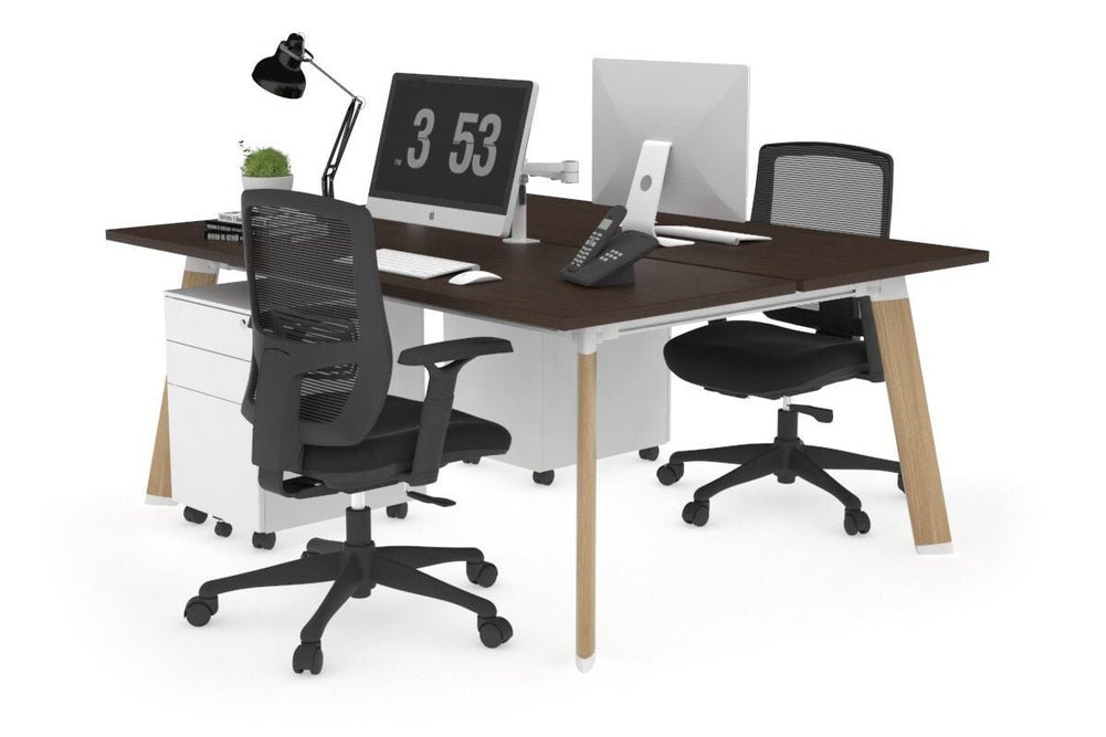 Switch - 2 Person Workstation Wood Imprint Frame [1200L x 800W with Cable Scallop]-dark oak moody charcoal (500H x 1200W) 