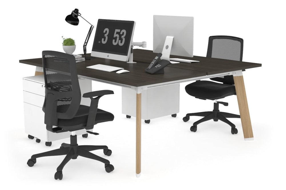 Switch - 2 Person Workstation Wood Imprint Frame [1200L x 800W with Cable Scallop]-dark oak none 