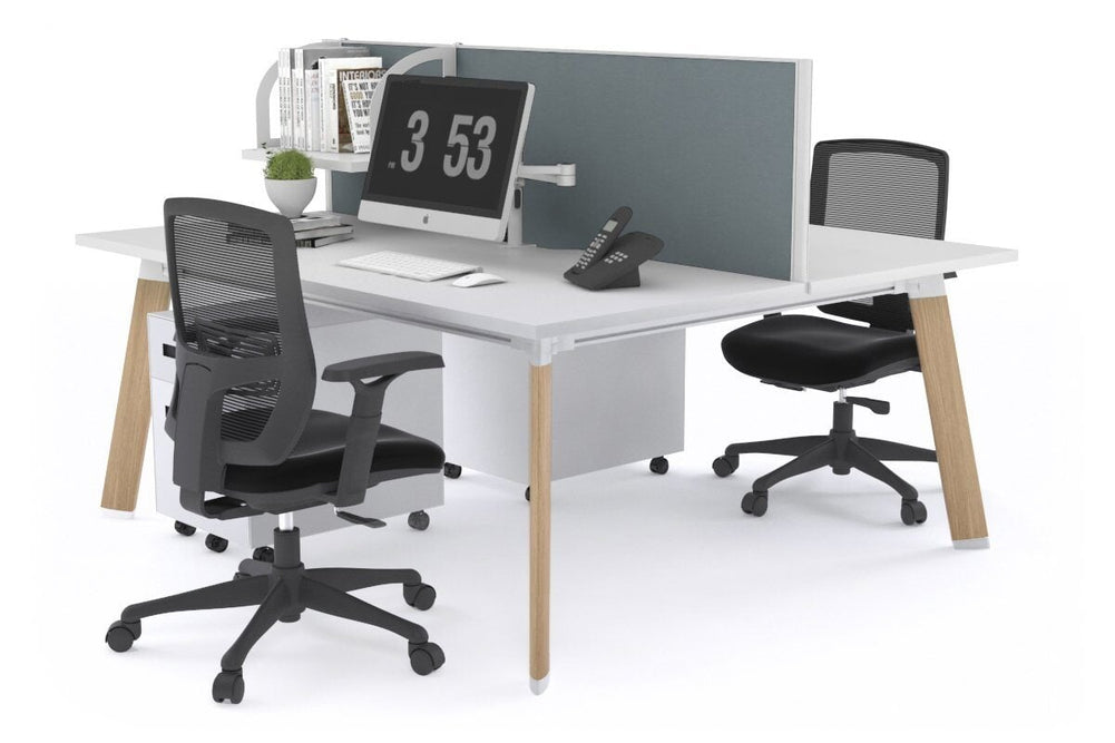 Switch - 2 Person Workstation Wood Imprint Frame [1800L x 700W]-white cool grey (500H x 1800W) 