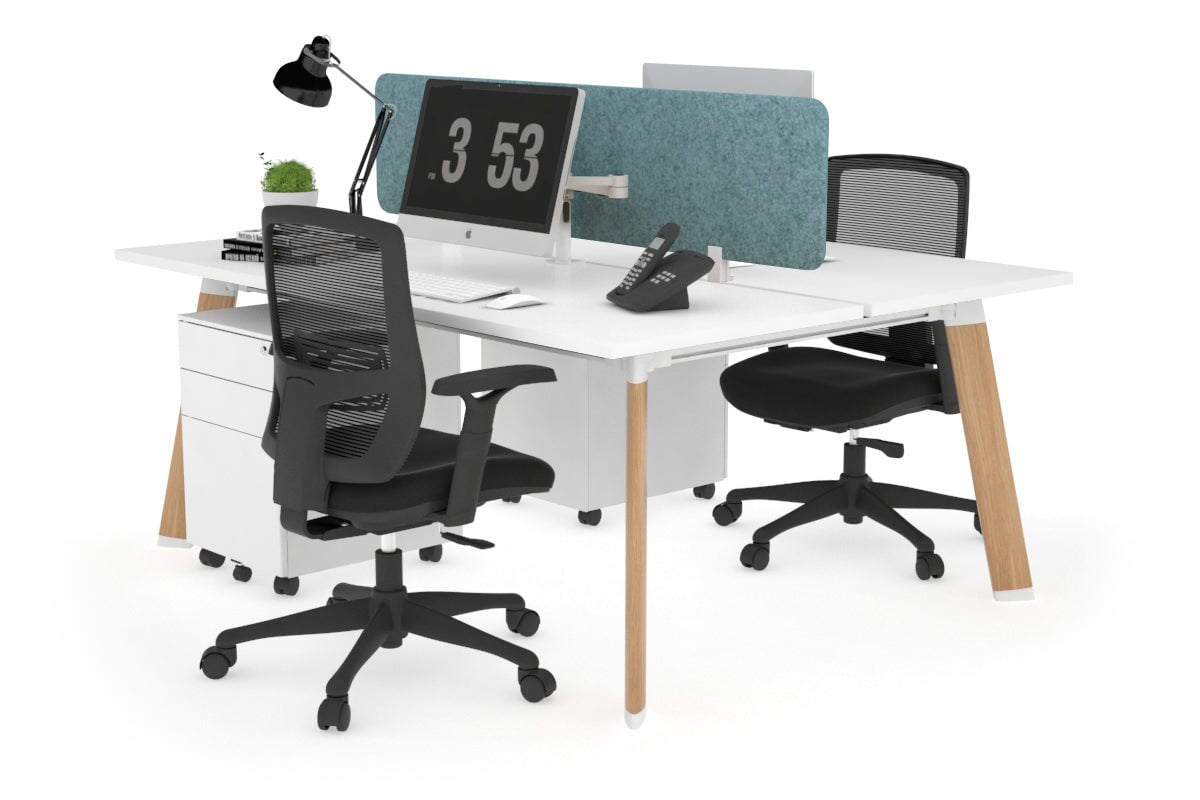 Switch - 2 Person Workstation Wood Imprint Frame [1800L x 700W] Jasonl white blue echo panel (400H x 1600W) 