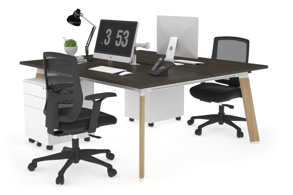 Switch - 2 Person Workstation Wood Imprint Frame [1800L x 800W with Cable Scallop]-dark oak none 
