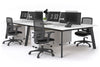 Switch - 4 Person Workstation Black Frame [1600L x 800W with Cable Scallop] - Thumbnail 6 