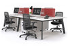 Switch - 4 Person Workstation Black Frame [1600L x 800W with Cable Scallop] - Thumbnail 2 