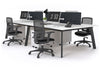 Switch - 4 Person Workstation Black Frame [1600L x 800W with Cable Scallop] - Thumbnail 7 