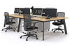 Switch - 4 Person Workstation Black Frame [1600L x 800W with Cable Scallop] - Thumbnail 19 