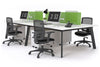 Switch - 4 Person Workstation Black Frame [1600L x 800W with Cable Scallop] - Thumbnail 4 