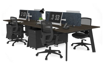 - Switch - 4 Person Workstation Black Frame [1800L x 800W with Cable Scallop] - 1