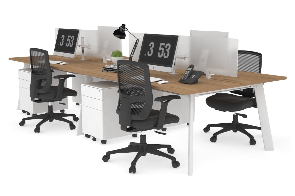 Switch - 4 Person Workstation White Frame [1200L x 700W] Jasonl salvage oak white perspex (400H x 800W) 