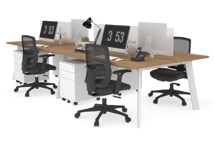 Switch - 4 Person Workstation White Frame [1200L x 700W] Jasonl salvage oak white perspex (400H x 800W) 