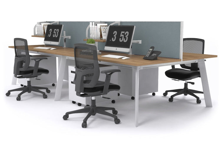 Switch - 4 Person Workstation White Frame [1200L x 700W] Jasonl salvage oak cool grey (500H x 1200W) 