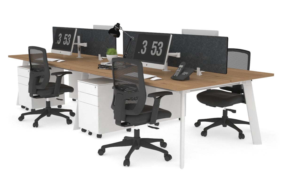 Switch - 4 Person Workstation White Frame [1200L x 700W] Jasonl salvage oak grey echo perspex (400H x 800W) 