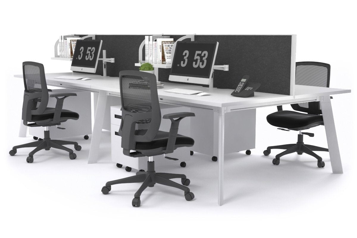 Switch - 4 Person Workstation White Frame [1200L x 700W] Jasonl white moody charcoal (500H x 1200W) 