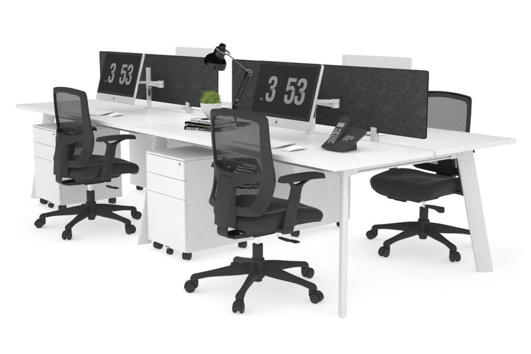 Switch - 4 Person Workstation White Frame [1200L x 700W] Jasonl white grey echo perspex (400H x 800W) 