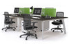 Switch - 4 Person Workstation White Frame [1200L x 800W with Cable Scallop] - Thumbnail 41 
