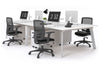 Switch - 4 Person Workstation White Frame [1200L x 800W with Cable Scallop] - Thumbnail 1 