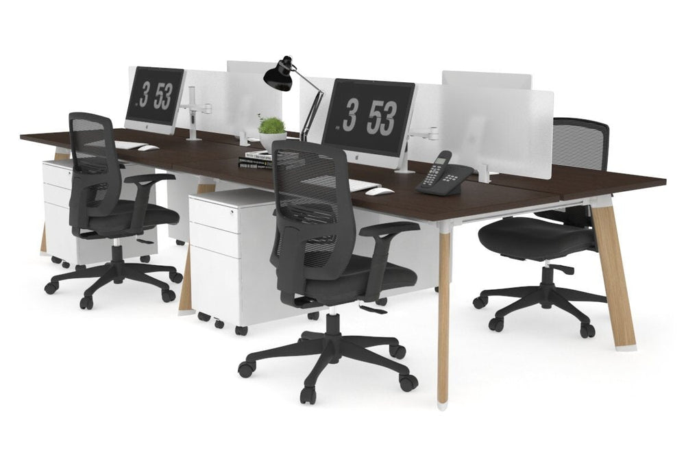 Switch - 4 Person Workstation Wood Imprint Frame [1200L x 700W]-dark oak moody charcoal (500H x 1200W) 