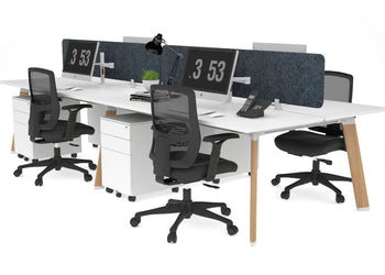 Switch - 4 Person Workstation Wood Imprint Frame [1200L x 700W] Jasonl white dark grey echo panel (400H x 1200W) 