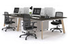 Switch - 4 Person Workstation Wood Imprint Frame [1400L x 800W with Cable Scallop] - Thumbnail 54 