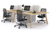 Switch - 4 Person Workstation Wood Imprint Frame [1400L x 800W with Cable Scallop] - Thumbnail 17 