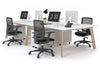 Switch - 4 Person Workstation Wood Imprint Frame [1400L x 800W with Cable Scallop] - Thumbnail 1 