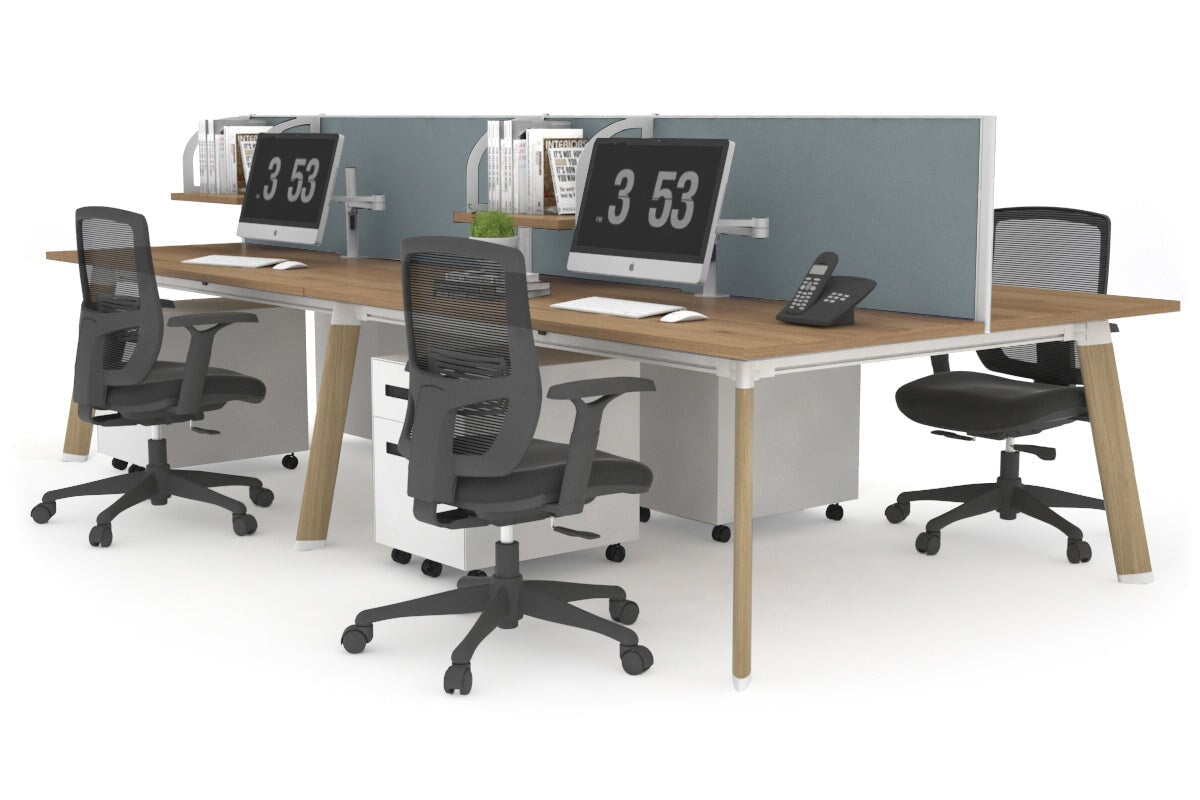 Switch - 4 Person Workstation Wood Imprint Frame [1800L x 800W with Cable Scallop]-salvage oak cool grey (500H x 1800W) 