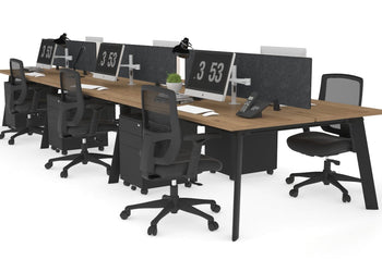 Switch - 6 Person Workstation Black Frame [1200L x 700W] Jasonl salvage oak grey echo perspex (400H x 800W) 