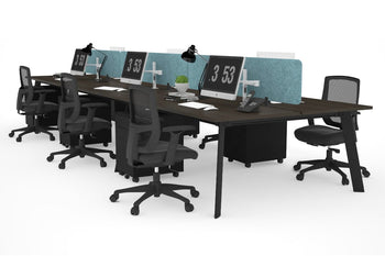  - Switch - 6 Person Workstation Black Frame [1200L x 800W with Cable Scallop] - 1