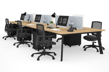  - Switch - 6 Person Workstation Black Frame [1800L x 800W with Cable Scallop] - 1