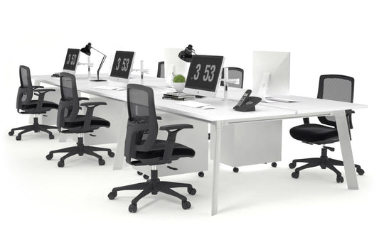 Switch - 6 Person Workstation White Frame [1200L x 800W with Cable Scallop] Jasonl white none 