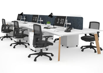 Switch - 6 Person Workstation Wood Imprint Frame [1200L x 700W] Jasonl white dark grey echo panel (400H x 1200W) 