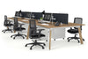Switch - 6 Person Workstation Wood Imprint Frame [1200L x 800W with Cable Scallop] - Thumbnail 32 