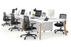 Switch - 6 Person Workstation Wood Imprint Frame [1400L x 800W with Cable Scallop] - Thumbnail 1 