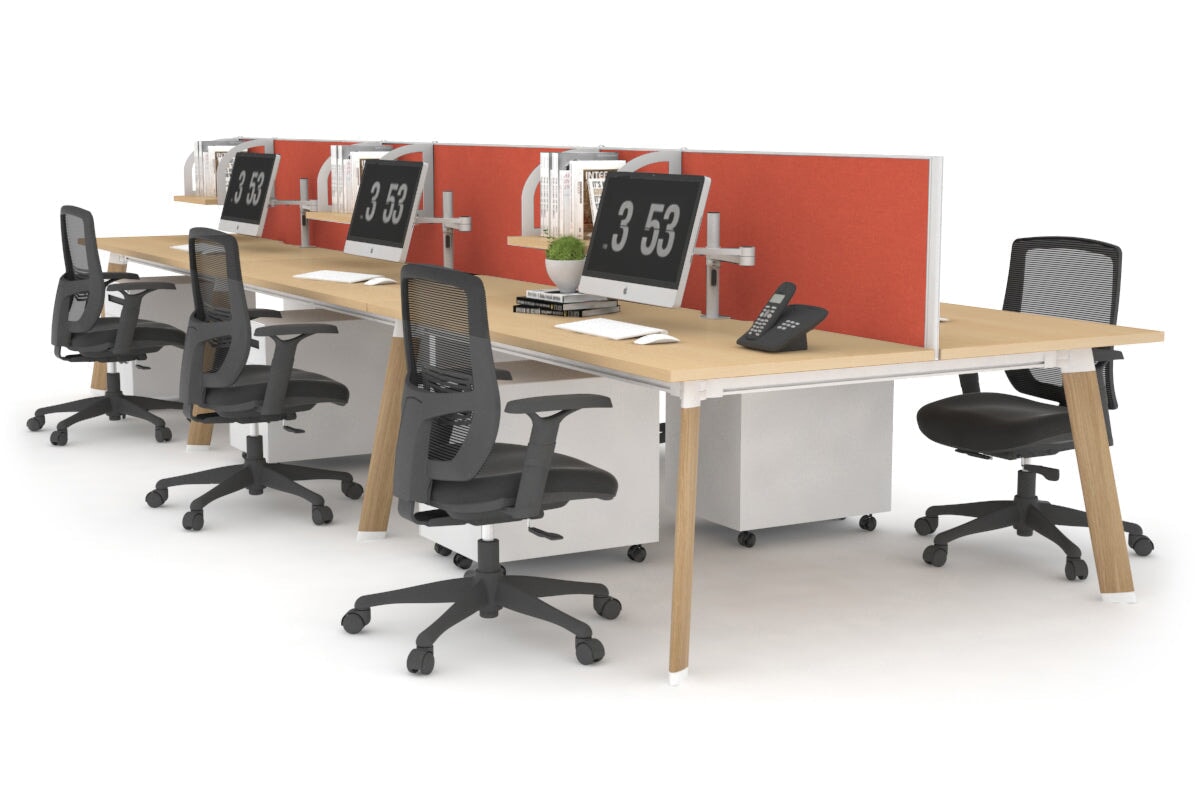 Switch - 6 Person Workstation Wood Imprint Frame [1600L x 700W] Jasonl maple orange squash (500H x 1600W) 