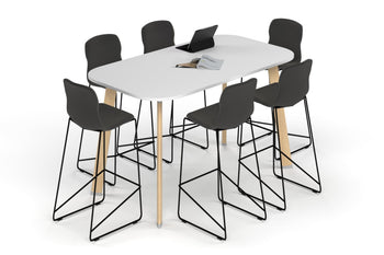  - Switch Collaborative Counter High Table - Large Rounded Corners [1800L x 1000W with Large Rounded Corners] - 1