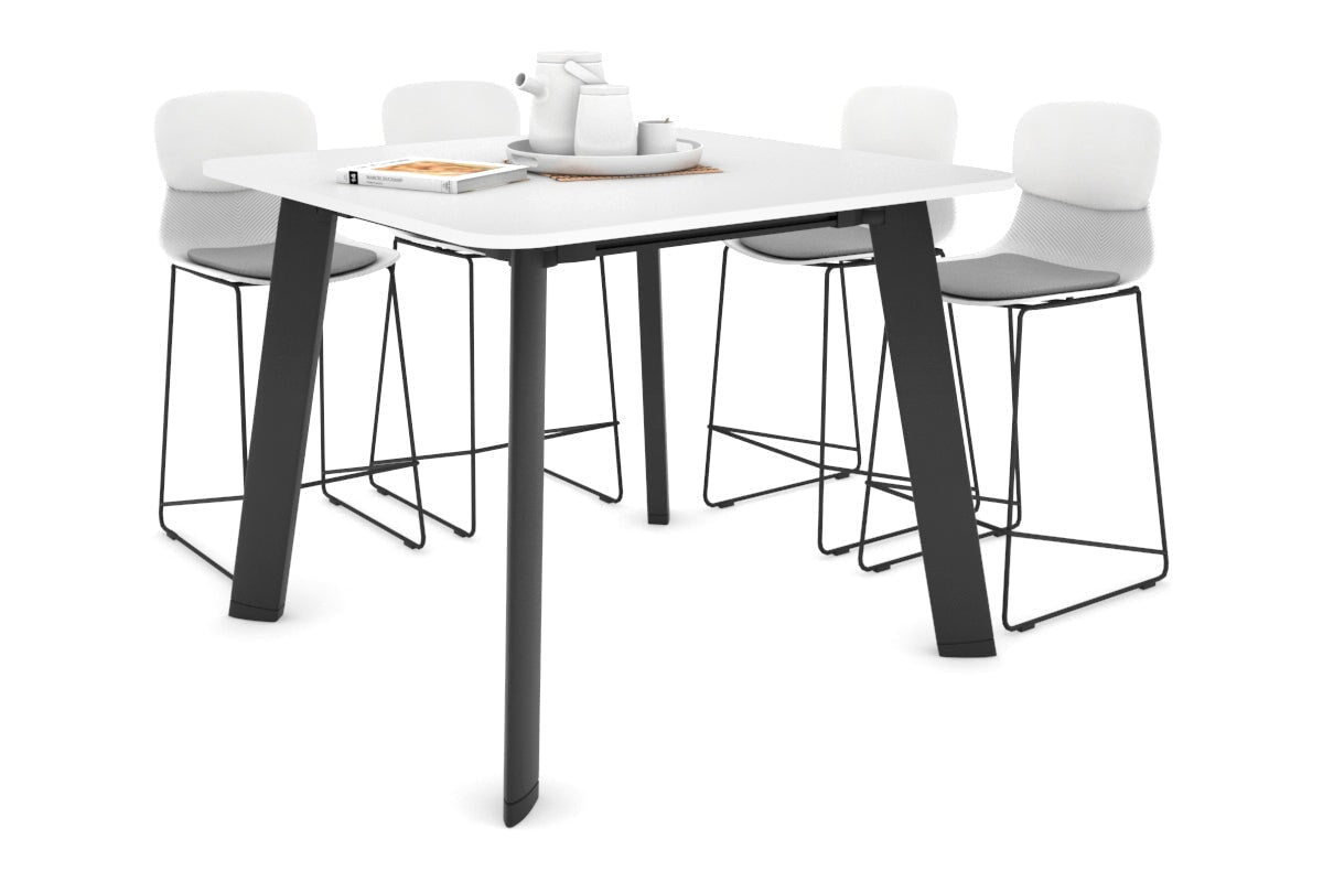 Switch Collaborative Large Counter High Table - Rounded Corners [1100L x 1100W with Rounded Corners] Jasonl black leg white 